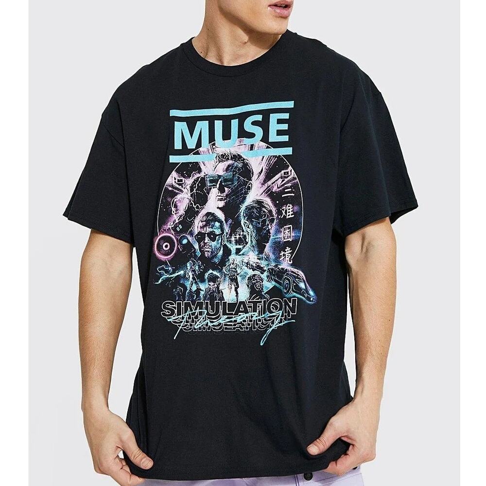Muse Simulation Theory Graphic T-Shirt Alternative Rock Band Black Mens 3XL NWOT